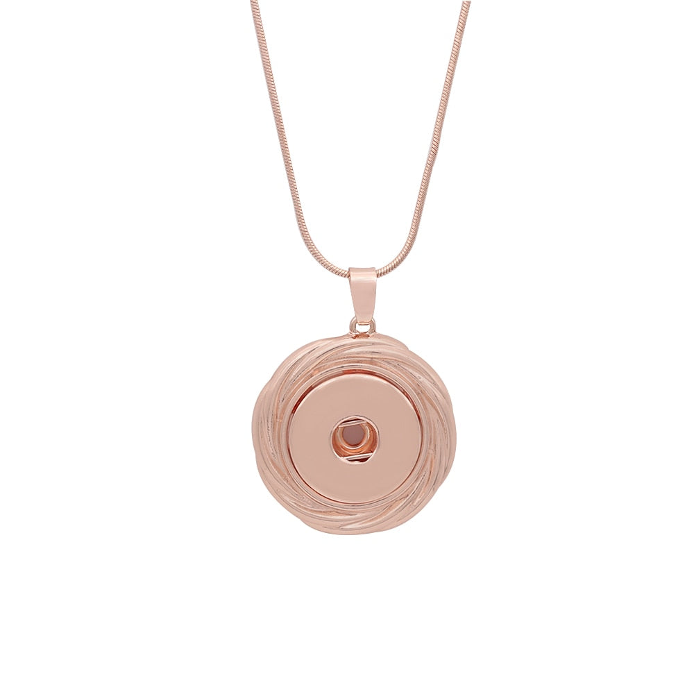 Simple Rose Gold Sandy Snap Interchangeable Charm Necklace