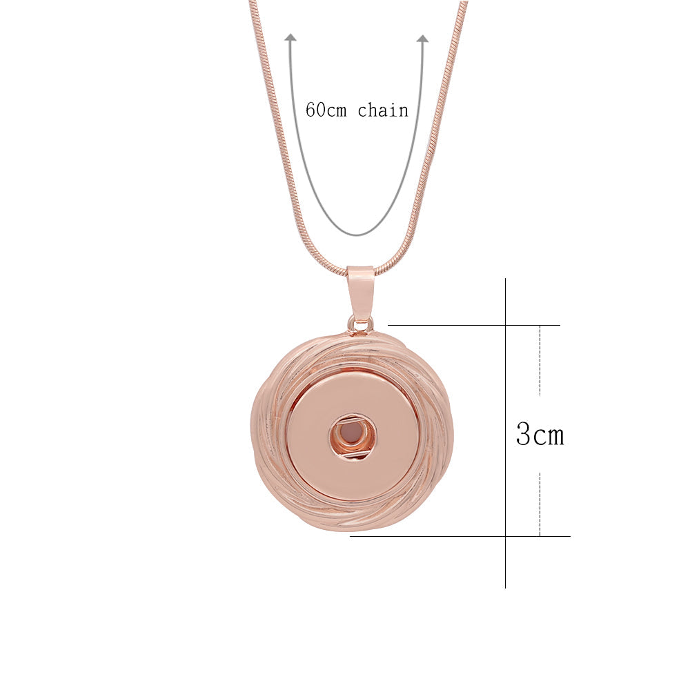 Simple Rose Gold Sandy Snap Interchangeable Charm Necklace