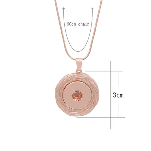 Simple Rose Gold Sandy Snap Interchangeable Charm Necklace