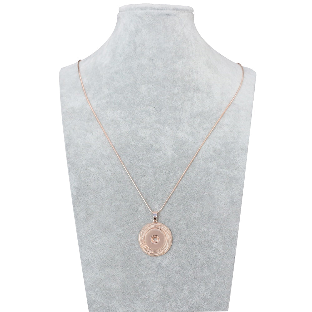 Simple Rose Gold Sandy Snap Interchangeable Charm Necklace
