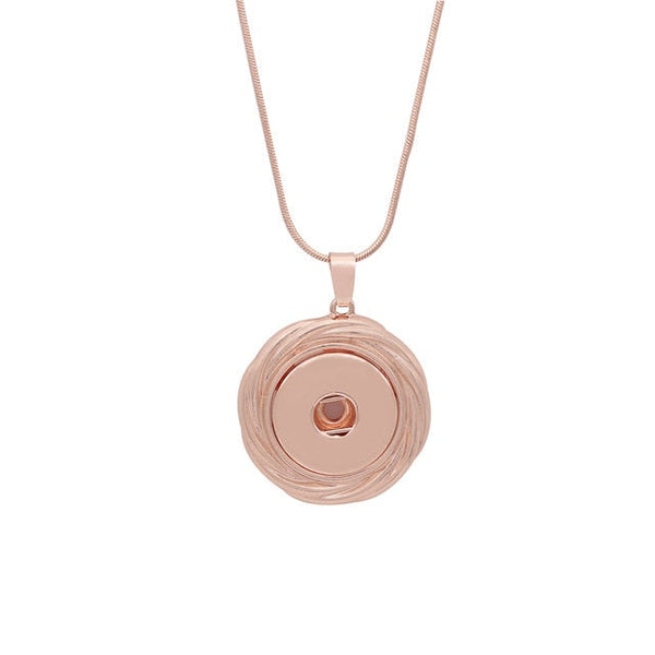 Simple Rose Gold Sandy Snap Interchangeable Charm Necklace