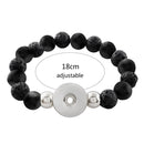 Aromatherapy Black Lava Rock Sandy Snap Interchangeable Charm Bracelet