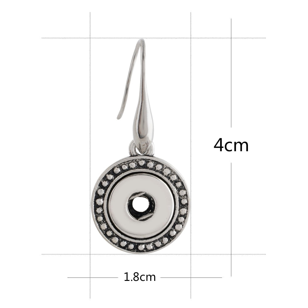 Classic Drop Pendant Sandy Snap Interchangeable Charm Earrings