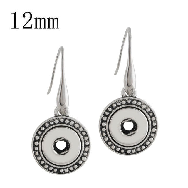 Classic Drop Pendant Sandy Snap Interchangeable Charm Earrings