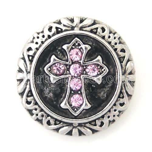 Crystal Cross Sandy Snap Interchangeable Charm