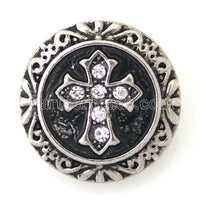 Crystal Cross Sandy Snap Interchangeable Charm