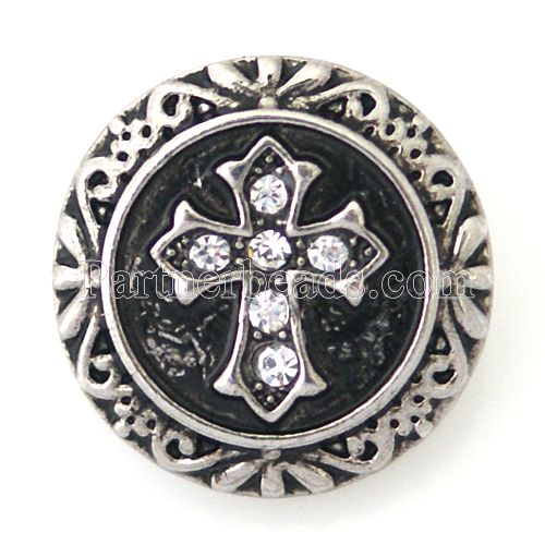 Crystal Cross Sandy Snap Interchangeable Charm