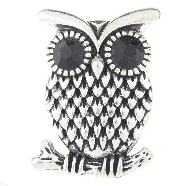 Owl with Jeweled Eyes Sandy Snap Interchangeable Charm