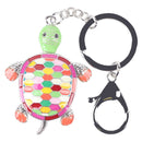 Enamel Alloy Multi-Colored Tortoise Key Chain / Handbag Charm