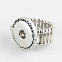 Elastic Stretchable Rhinestone Sandy Snap Interchangeable Charm Ring