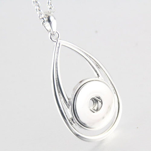 Water Drop Shape Sandy Snap Interchangeable Charm Necklace & Earring Set