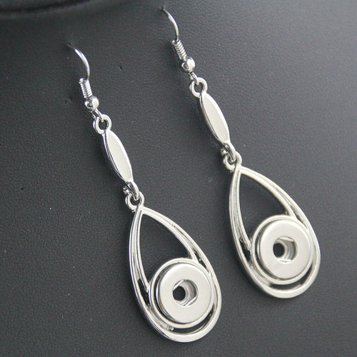 Water Drop Shape Sandy Snap Interchangeable Charm Necklace & Earring Set