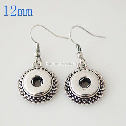 Round Artistic Sandy Snap Interchangeable Charm Earrings 12mm