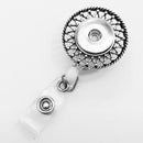 Round Design Badge Reel ID Holder, Retractable Sandy Snap Interchangeable Charm Lanyard