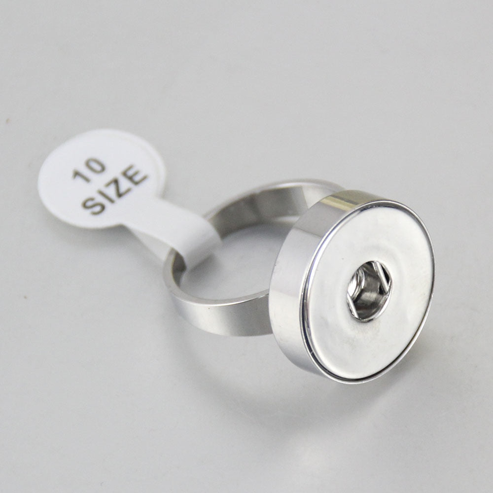 Stainless Steel Sandy Snap Interchangeable Charm Ring