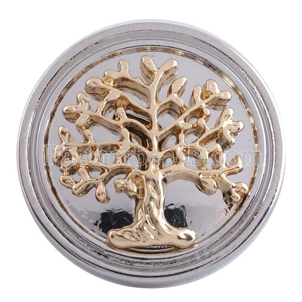 Tree of Life Gold on Silver Sandy Snap Interchangeable Charm