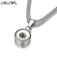 Stainless Steel Pendant Sandy Snap Interchangeable Charm Necklace