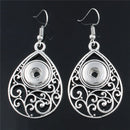 Filigree Teardrop Sandy Snap Interchangeabe Charm Necklace & Earring Set