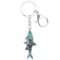 Enamel Alloy Multi-Colored Freshwater Fish Key Chain / Handbag Charm
