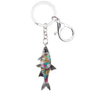 Enamel Alloy Multi-Colored Freshwater Fish Key Chain / Handbag Charm