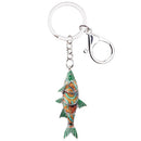 Enamel Alloy Multi-Colored Freshwater Fish Key Chain / Handbag Charm
