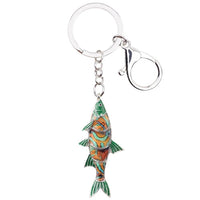 Enamel Alloy Multi-Colored Freshwater Fish Key Chain / Handbag Charm