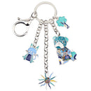 Enamel Alloy Multi-Colored 4 Charm Key Chain / Handbag Charm