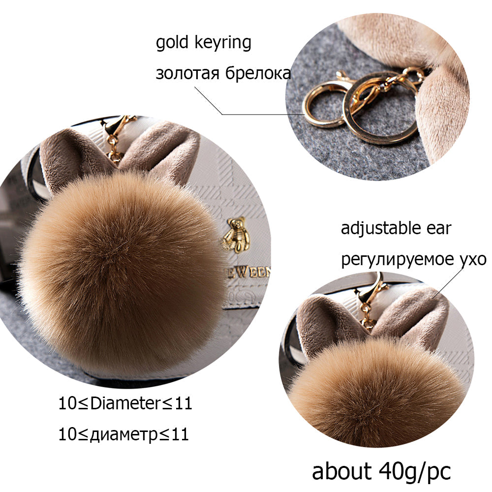 Fur Kitty Pom Pom Key Chain / Purse Puff
