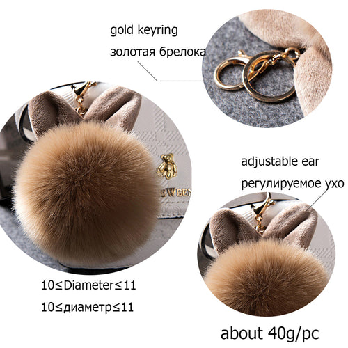 Fur Kitty Pom Pom Key Chain / Purse Puff