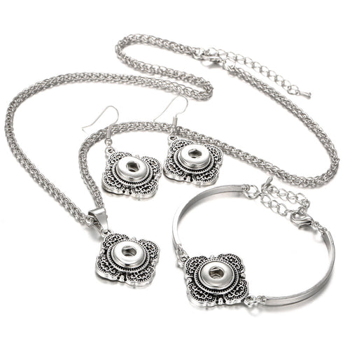 Vintage Style 12mm Sandy Snap Bracelet or Earrings Set