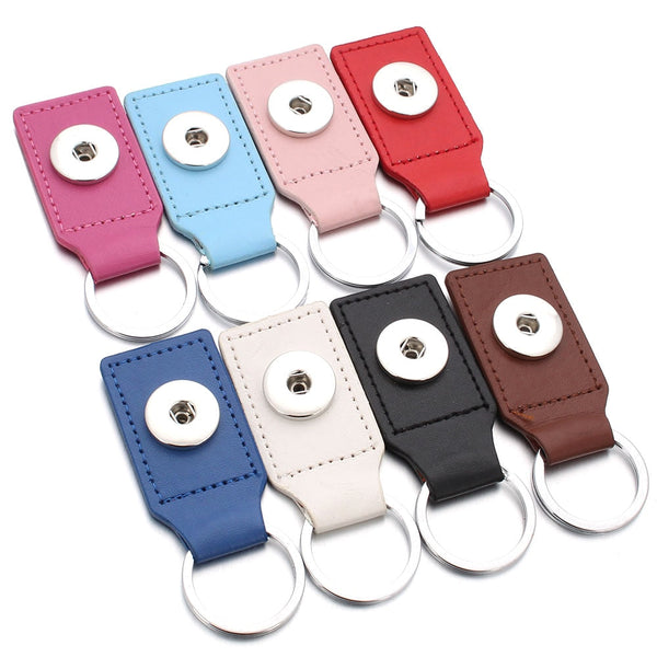 Leather Sandy Snap Interchangeable Charm Key Chain