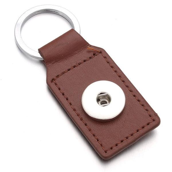 Leather Sandy Snap Interchangeable Charm Key Chain