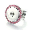 Colored Crystals Elastic Stretchable Snap Ring Interchangeable Charm Ring