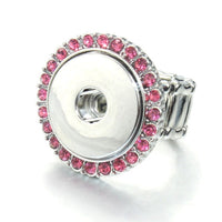 Colored Crystals Elastic Stretchable Snap Ring Interchangeable Charm Ring