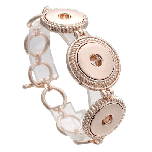 Rose Gold 3 Charm Sandy Snap Interchangeable Charm Bracelet