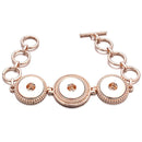 Rose Gold 3 Charm Sandy Snap Interchangeable Charm Bracelet
