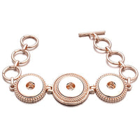 Rose Gold 3 Charm Sandy Snap Interchangeable Charm Bracelet