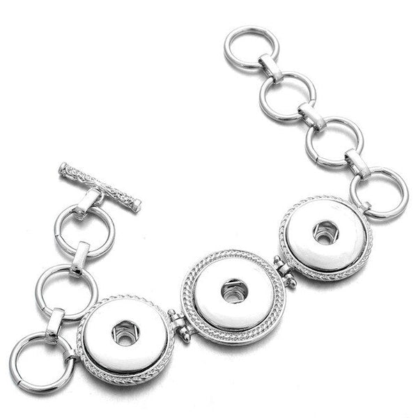 Rose Gold 3 Charm Sandy Snap Interchangeable Charm Bracelet
