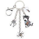 Enamel Alloy Multi-Colored 4 Charm Key Chain / Handbag Charm