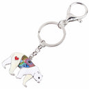 Enamel Alloy Multi-Colored Polar Bear Key Chain / Handbag Charm