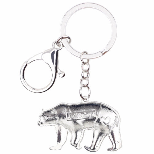 Enamel Alloy Multi-Colored Polar Bear Key Chain / Handbag Charm