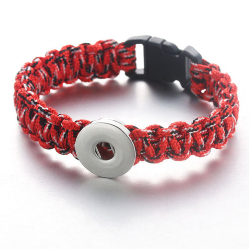 Colorful Woven Paracord Sandy Snap Interchangeable Charm Bracelet