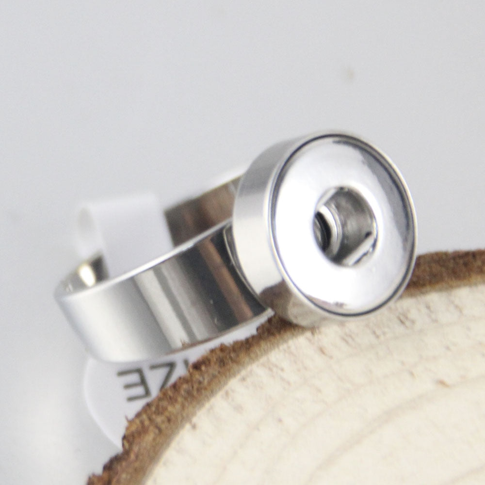 Stainless Steel Sandy Snap Interchangeable Charm Ring