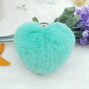 Fur Heart Key Chain / Purse Puff