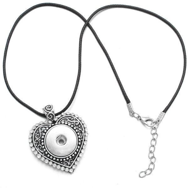 Heart Pendant Sandy Snap Interchangeable Charm Necklace
