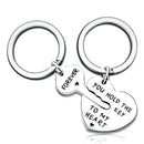 Key With Heart Key Chain Set  "YOU HOLD THE KEY TO MY HEART"