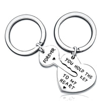 Key With Heart Key Chain Set  "YOU HOLD THE KEY TO MY HEART"