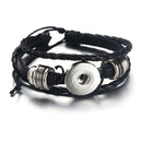 Multiple Strand Leather Rope Sandy Snap Interchangeable Charm Bracelet