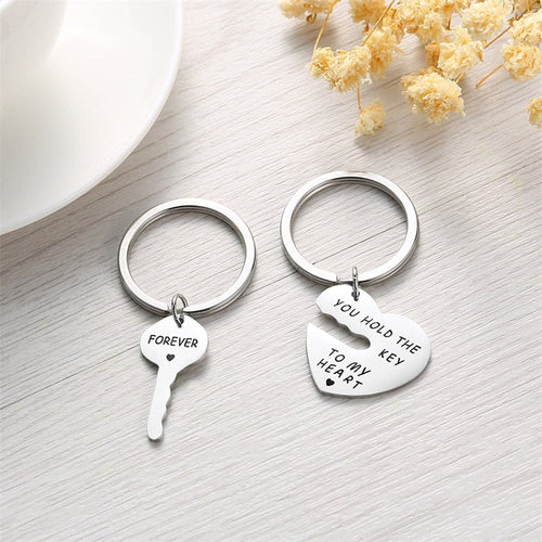 Key With Heart Key Chain Set  "YOU HOLD THE KEY TO MY HEART"