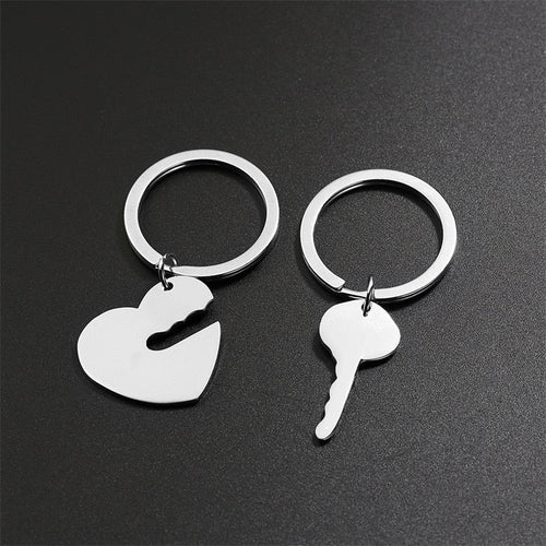 Key With Heart Key Chain Set  "YOU HOLD THE KEY TO MY HEART"